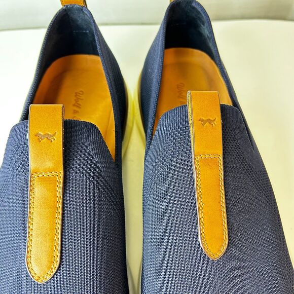 Wolf & Shepherd NWOT Derby Navy SwiftKnit Mesh Leather Slip On Loafer Size 14 - Picture 6 of 15